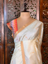 Off white Silk cotton saree- PBR60G