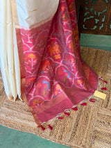 Off white Silk cotton saree- PBR60G