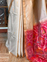 Ivory Silk cotton saree- PBR60I