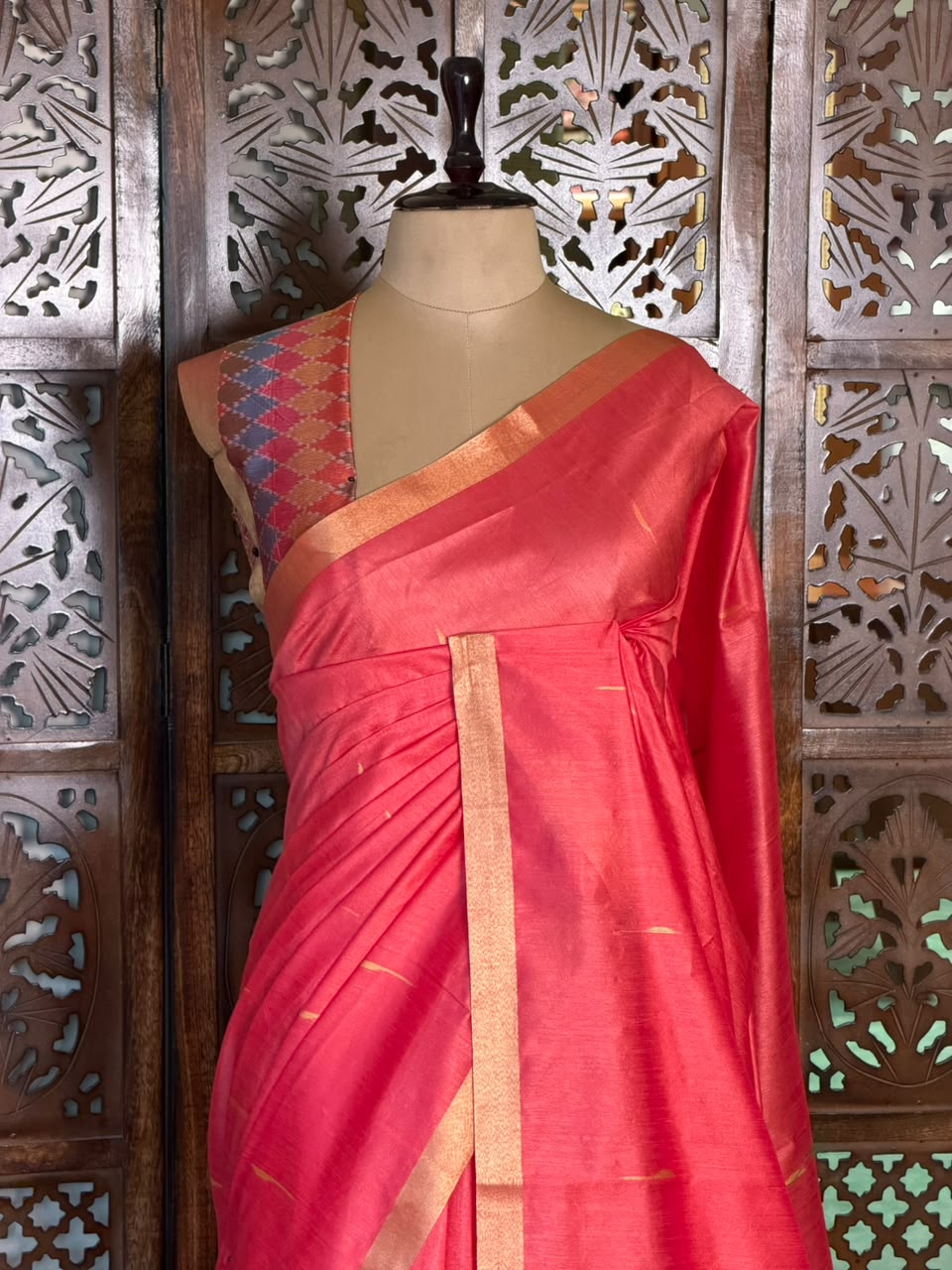 Pink Silk cotton saree- PBR60H