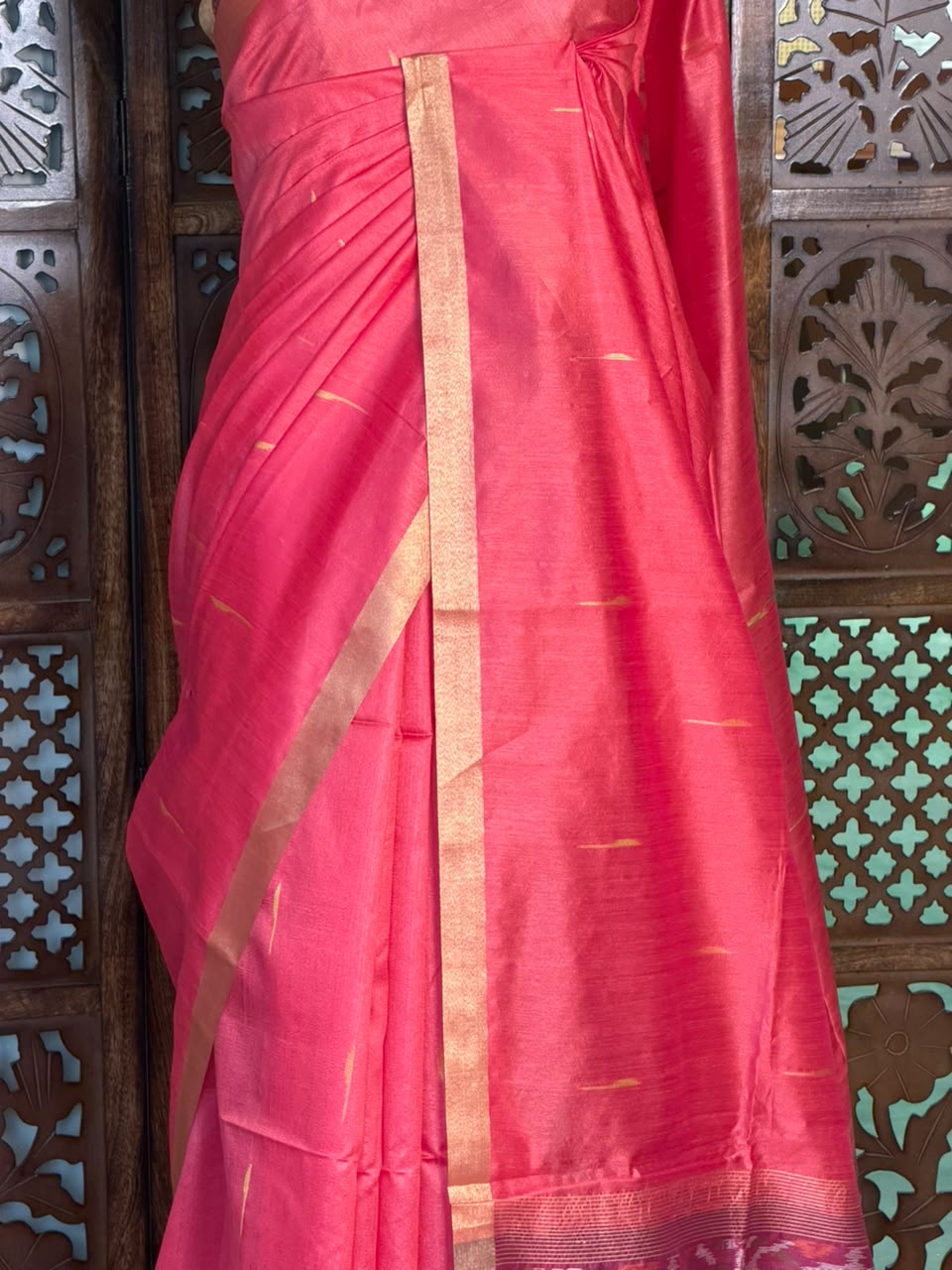 Pink Silk cotton saree- PBR60H