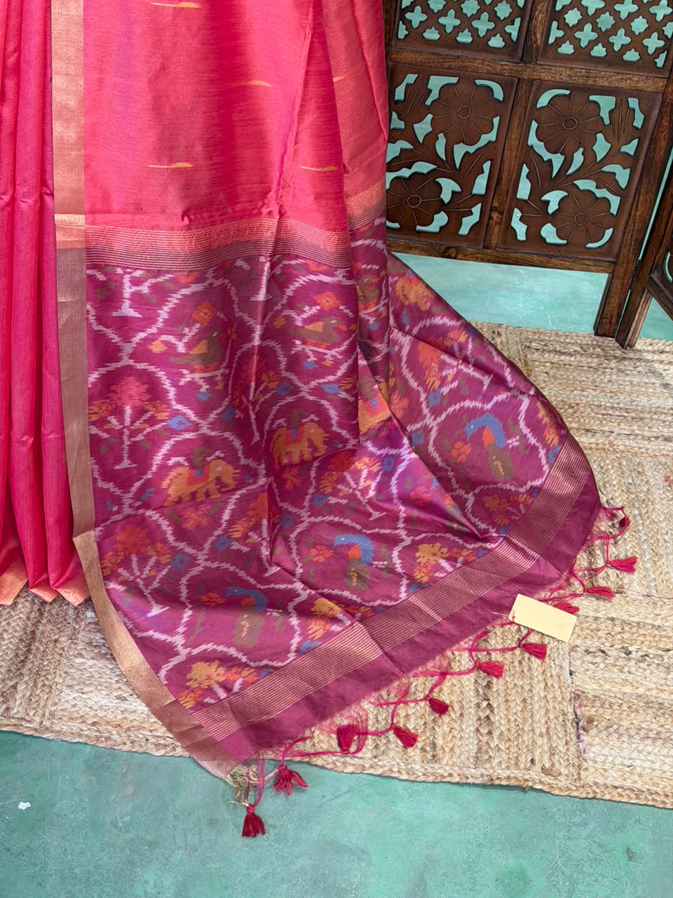 Pink Silk cotton saree- PBR60H