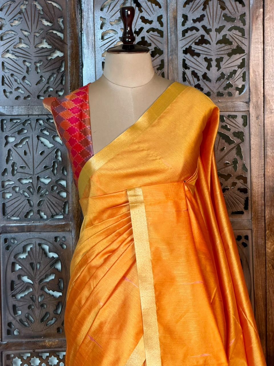 Yellow Silk cotton saree- PBR60J