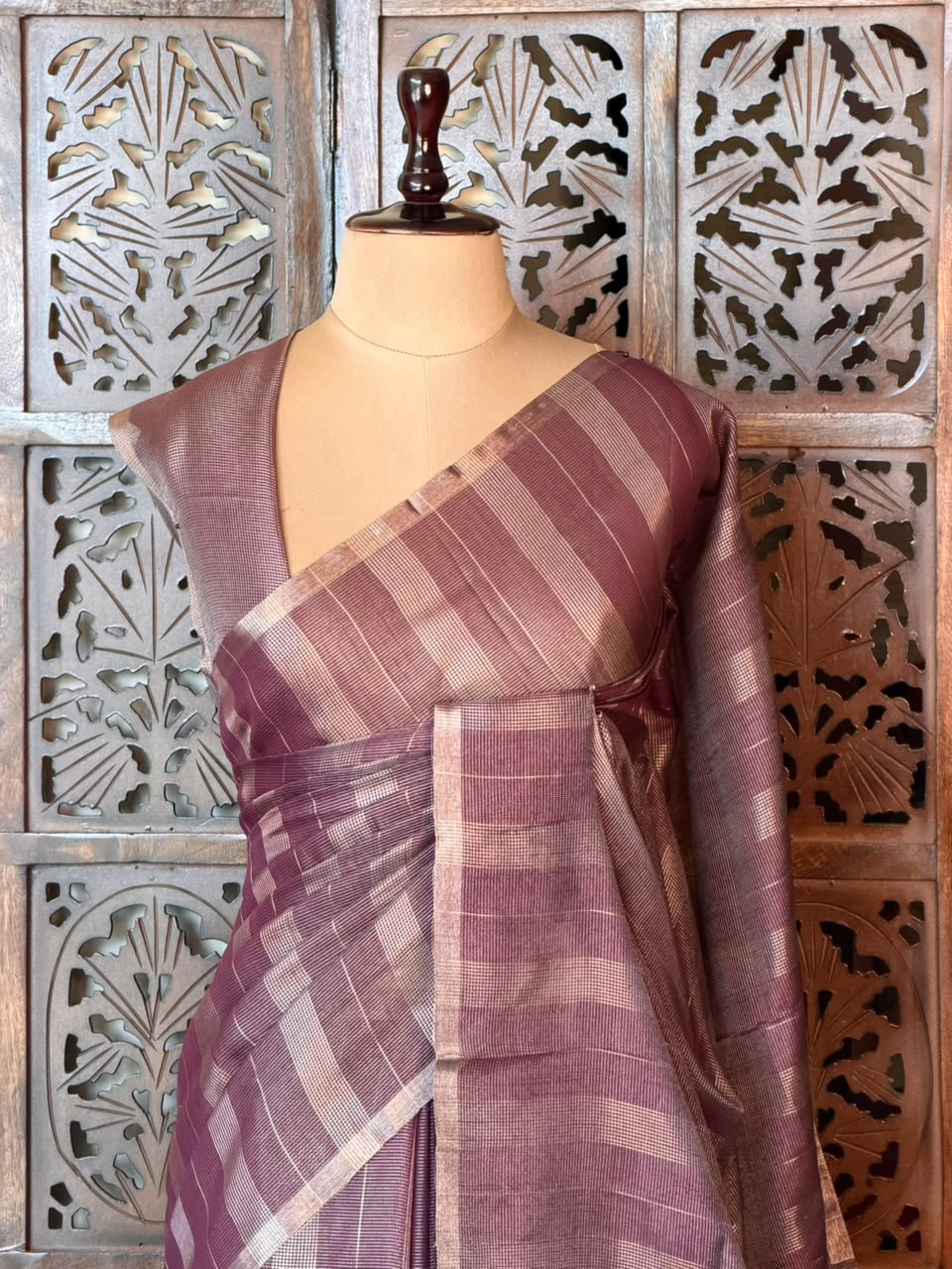Purple Jute Tissue saree- PBR61D
