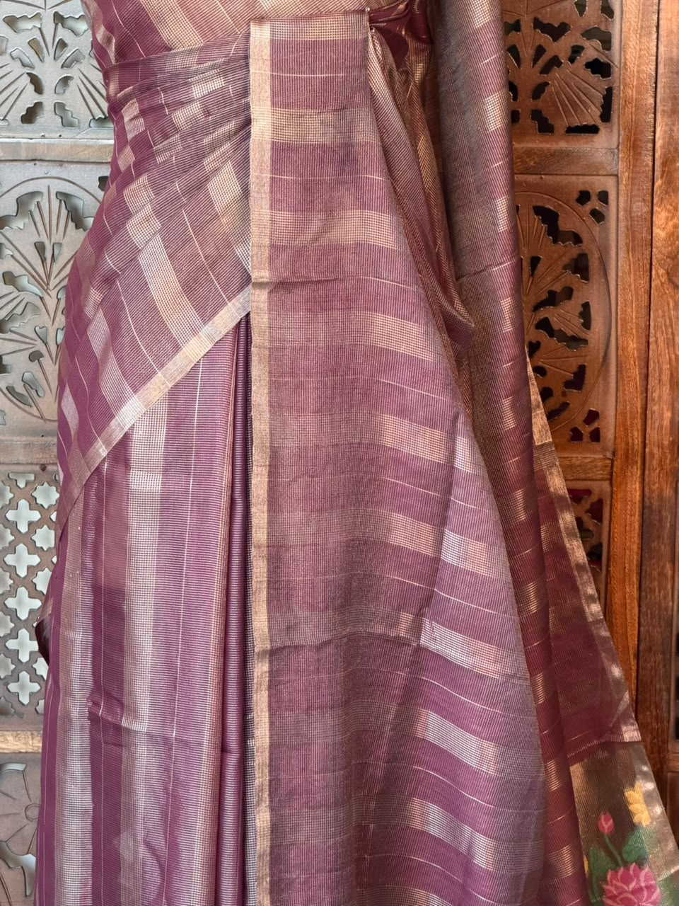 Purple Jute Tissue saree- PBR61D