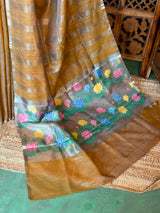 Gold Jute Tissue saree- PBR61B