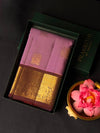 Lavender and Brown Pure Vintage Kanchipuram Silk saree - PPURE111