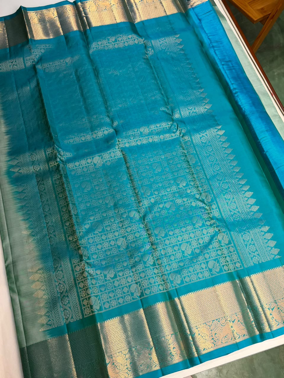 Blue Pure Vintage Kanchipuram Silk saree - PPURE112