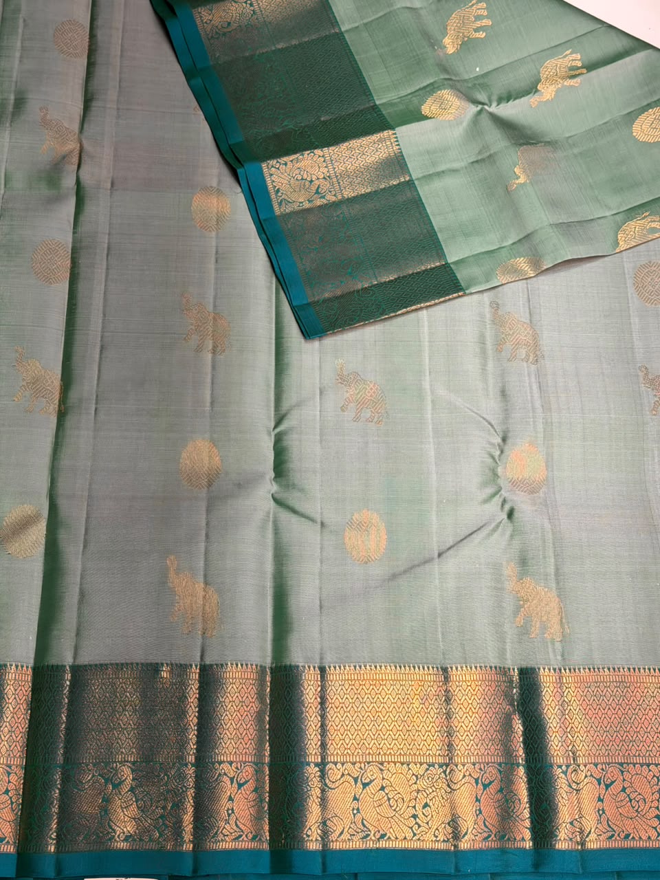 Blue Pure Vintage Kanchipuram Silk saree - PPURE112