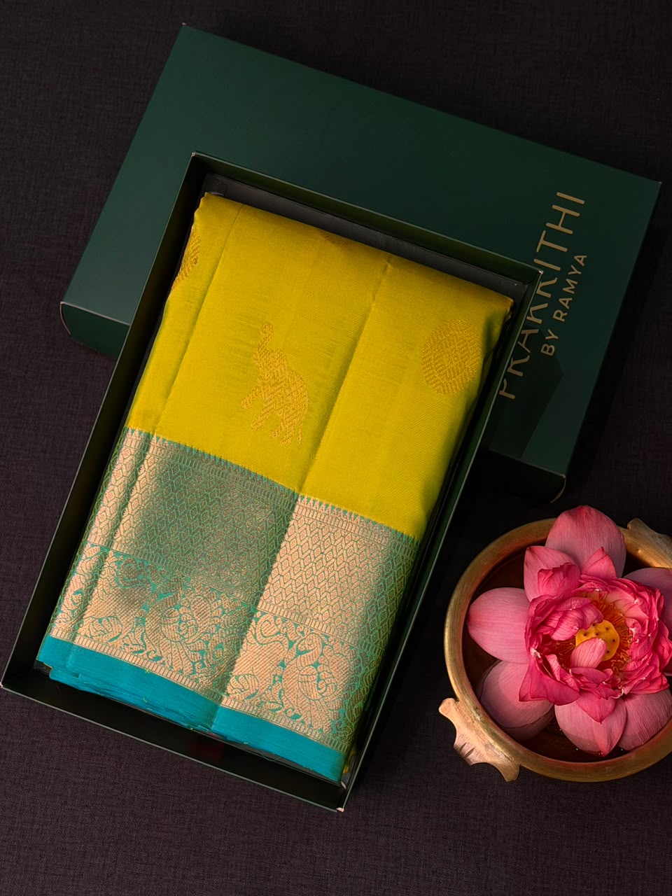 Green and Blue Pure Vintage Kanchipuram Silk saree - PPURE113