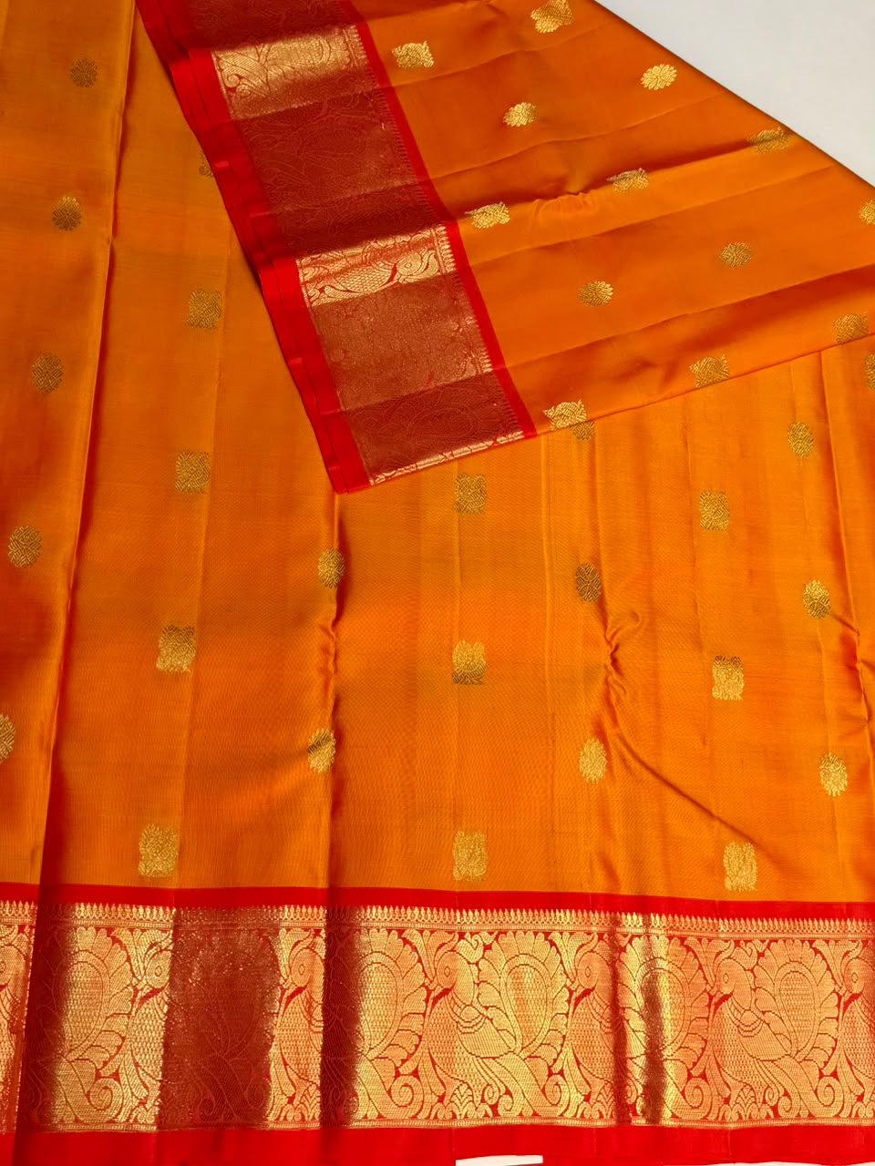 Yellow and Red Pure Vintage Kanchipuram Silk saree - PPURE117