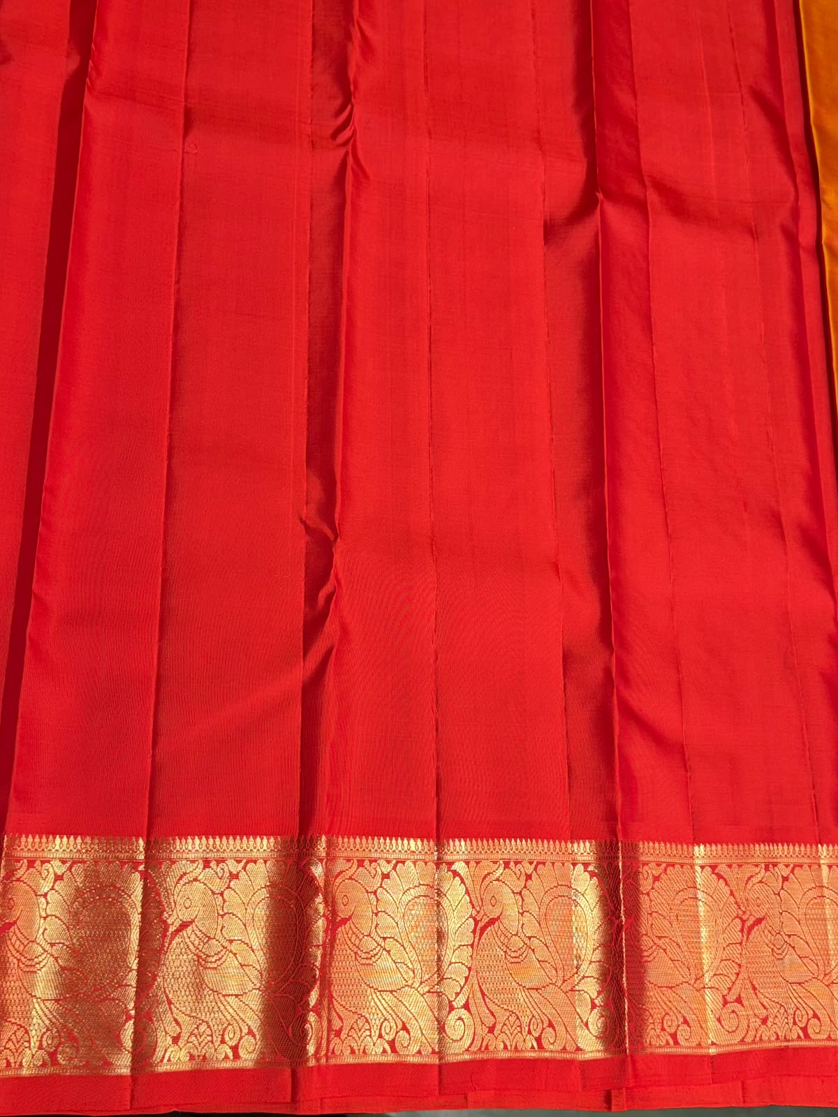 Yellow and Red Pure Vintage Kanchipuram Silk saree - PPURE117