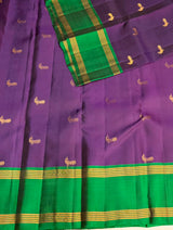 Violet and green Pure Vintage Kanchipuram Silk saree - PPURE118