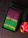 Violet and green Pure Vintage Kanchipuram Silk saree - PPURE118