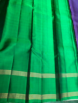 Violet and green Pure Vintage Kanchipuram Silk saree - PPURE118