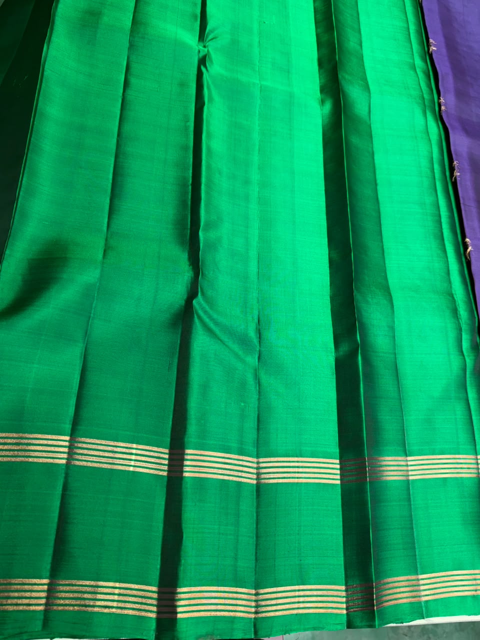 Violet and green Pure Vintage Kanchipuram Silk saree - PPURE118