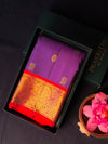 Violet and red Pure Vintage Kanchipuram Silk saree - PPURE119