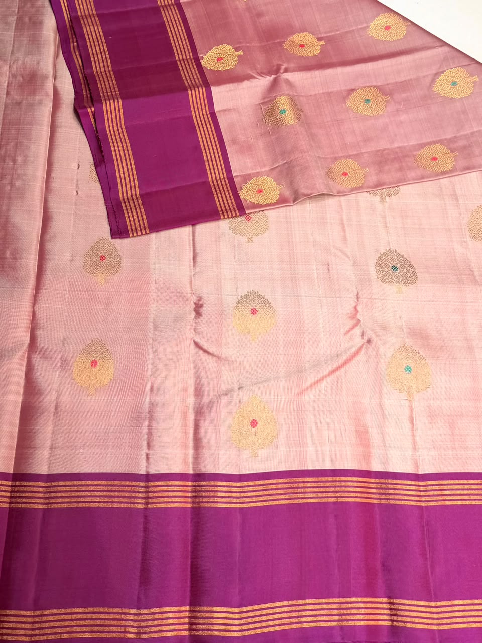 onion pink and Purple Pure Vintage Kanchipuram Silk saree - PPURE120