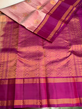 onion pink and Purple Pure Vintage Kanchipuram Silk saree - PPURE120