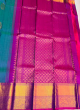 Peacock blue and Purple Pure Vintage Kanchipuram Silk saree - PPURE126