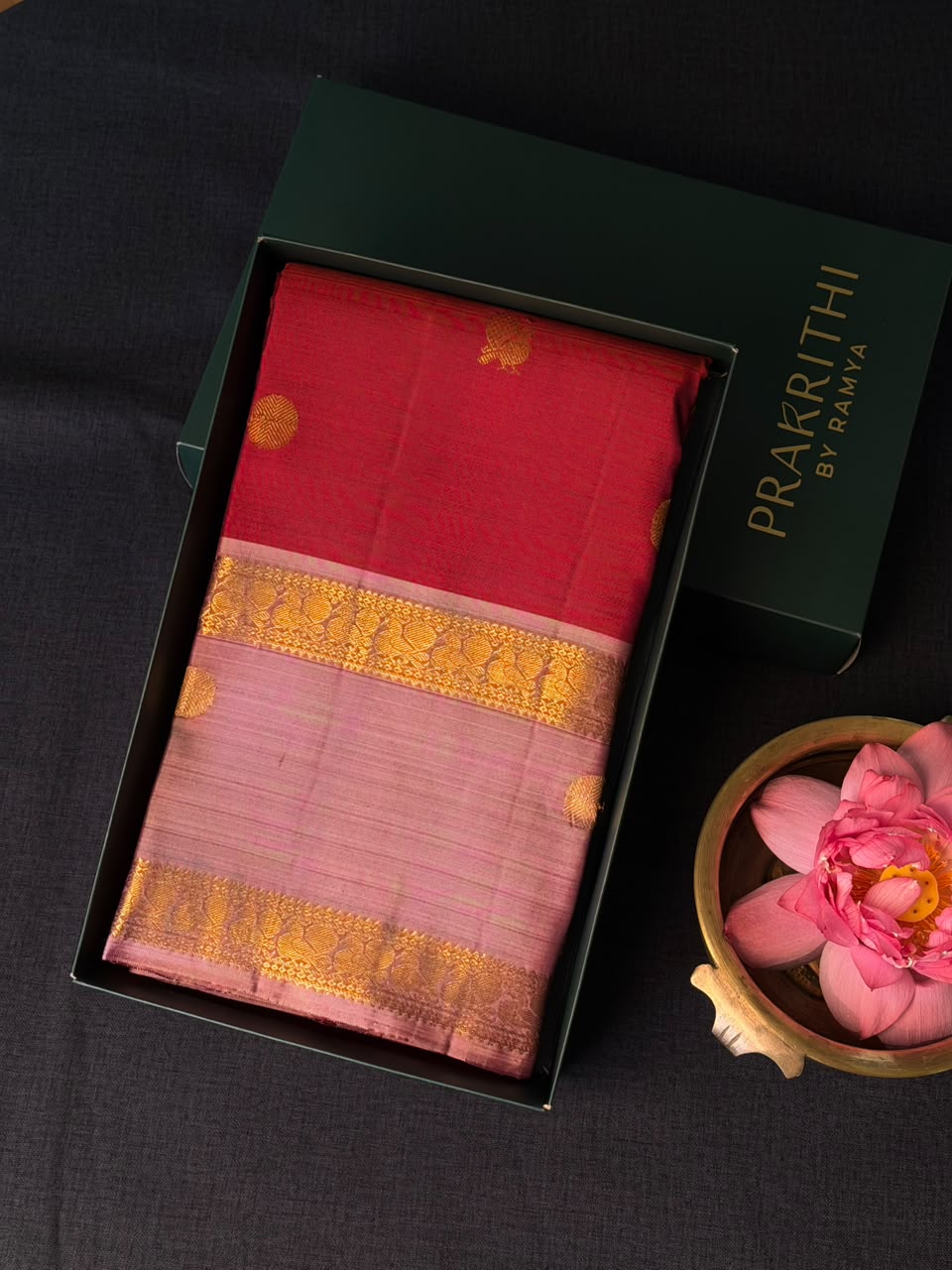 Maroon and onion pink Pure Vintage Kanchipuram Silk saree - PPURE127
