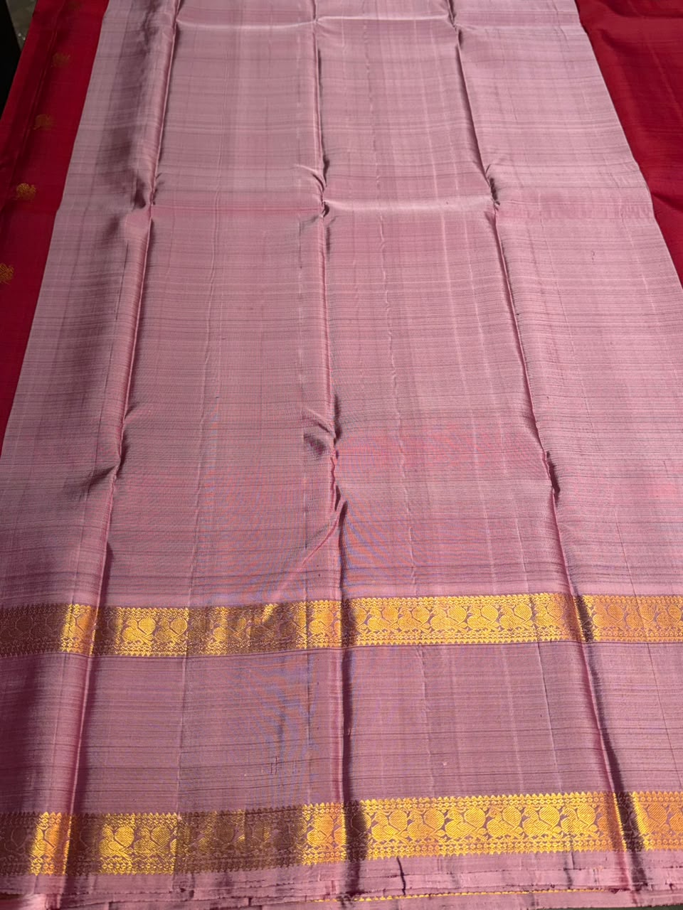 Maroon and onion pink Pure Vintage Kanchipuram Silk saree - PPURE127