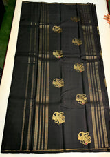 Black Pure Vintage Kanchipuram Silk saree - PPURE129
