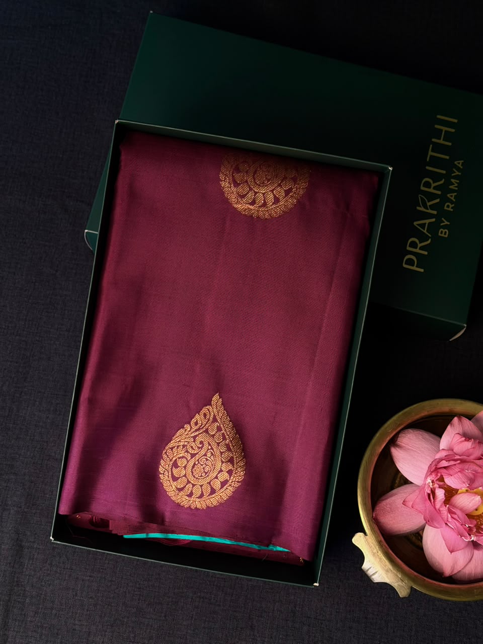 Maroon and aqua Green Pure Kanchipuram Silk saree - PPURE131
