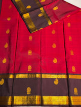 Maroon and Brown Pure Kanchipuram Silk saree - PPURE134