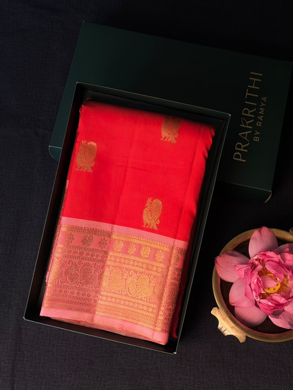 Red and Pink Pure Vintage Kanchipuram Silk saree - PPURE122