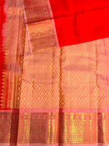 Red and Pink Pure Vintage Kanchipuram Silk saree - PPURE122