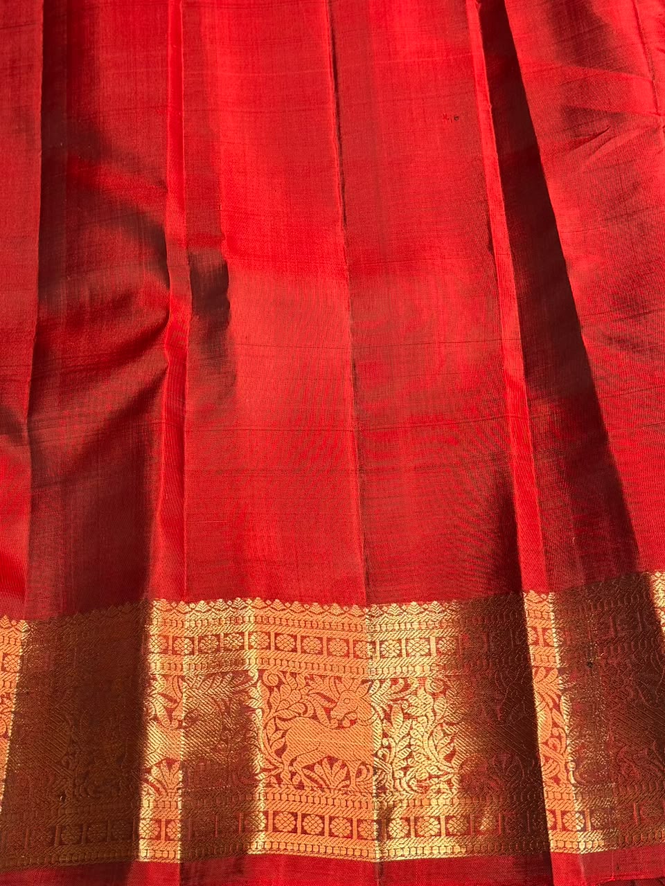Green and Red Pure Vintage Kanchipuram Silk saree - PPURE123