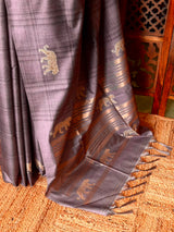 Tiger woven Tusser Silk saree- PBR62E