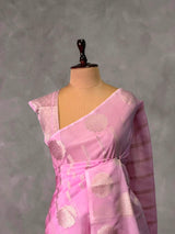 Lotus Pink banarasi silk saree: PBR54ADD