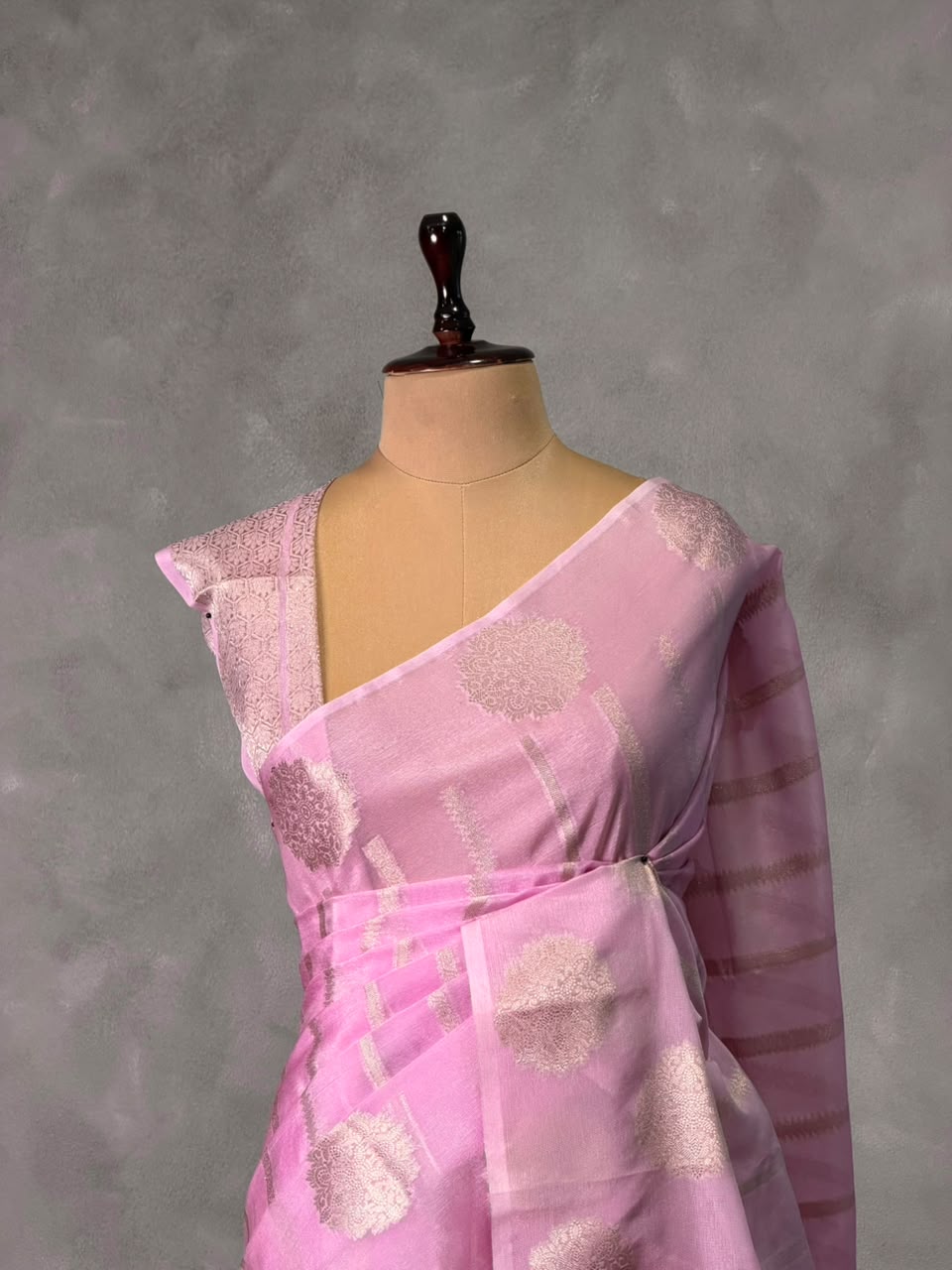 Lotus Pink banarasi silk saree: PBR54ADD