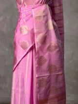 Lotus Pink banarasi silk saree: PBR54ADD