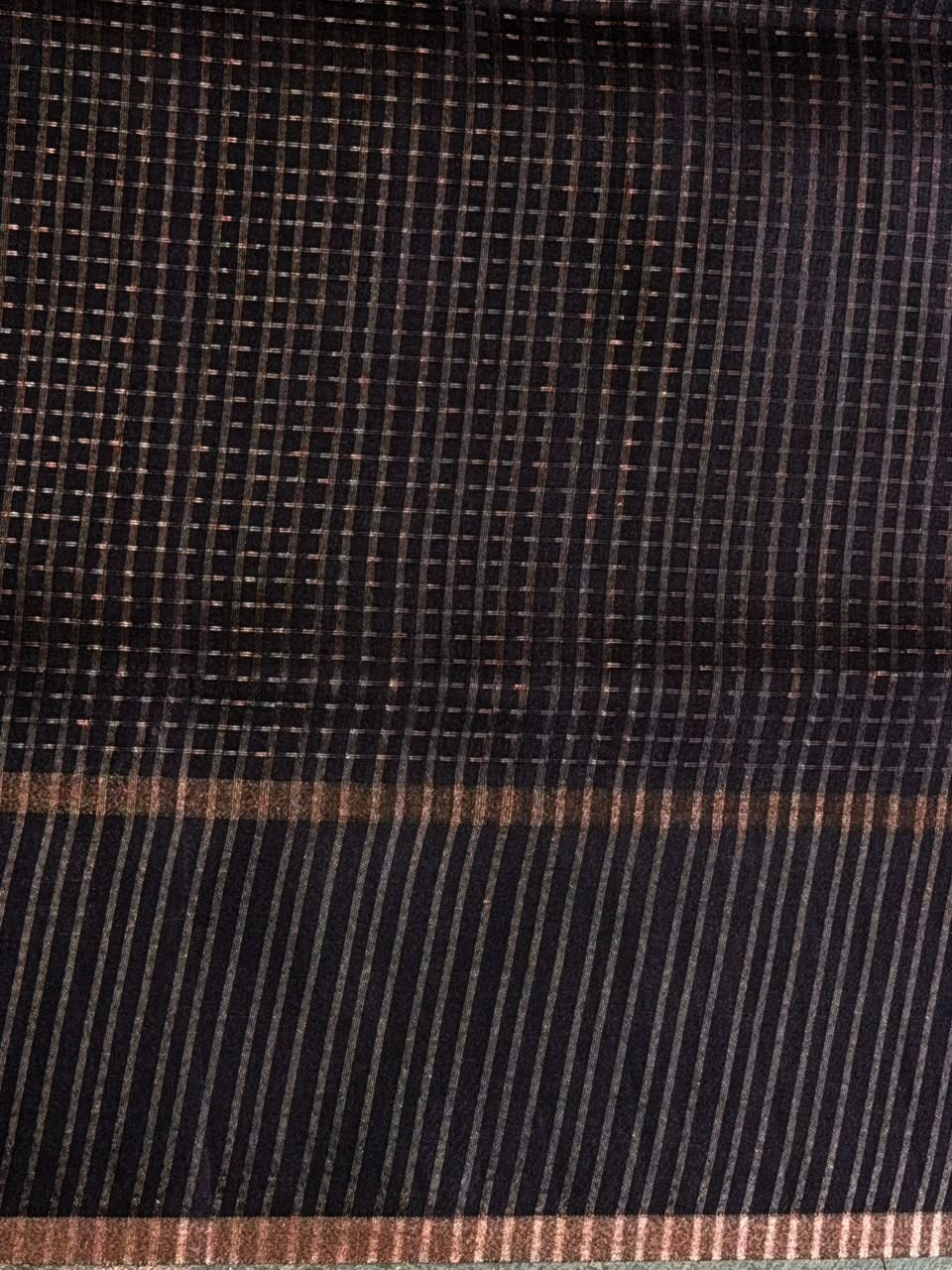 Black Tusser Silk saree- PBR63