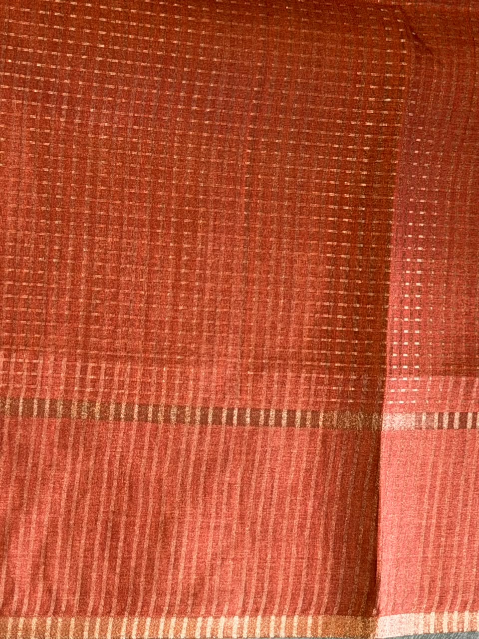 Rust Shade Tusser Silk saree- PBR63F