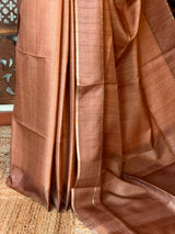 Chicku Shade Tusser Silk saree- PBR63D