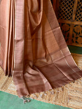 Chicku Shade Tusser Silk saree- PBR63D