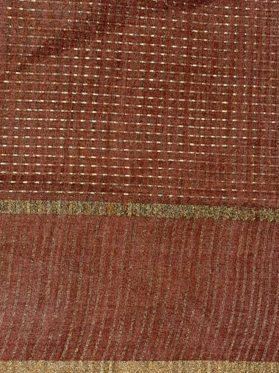 Peach Tusser Silk saree- PBR63C