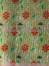 Lemon Green Tusser Silk saree- PBR63A
