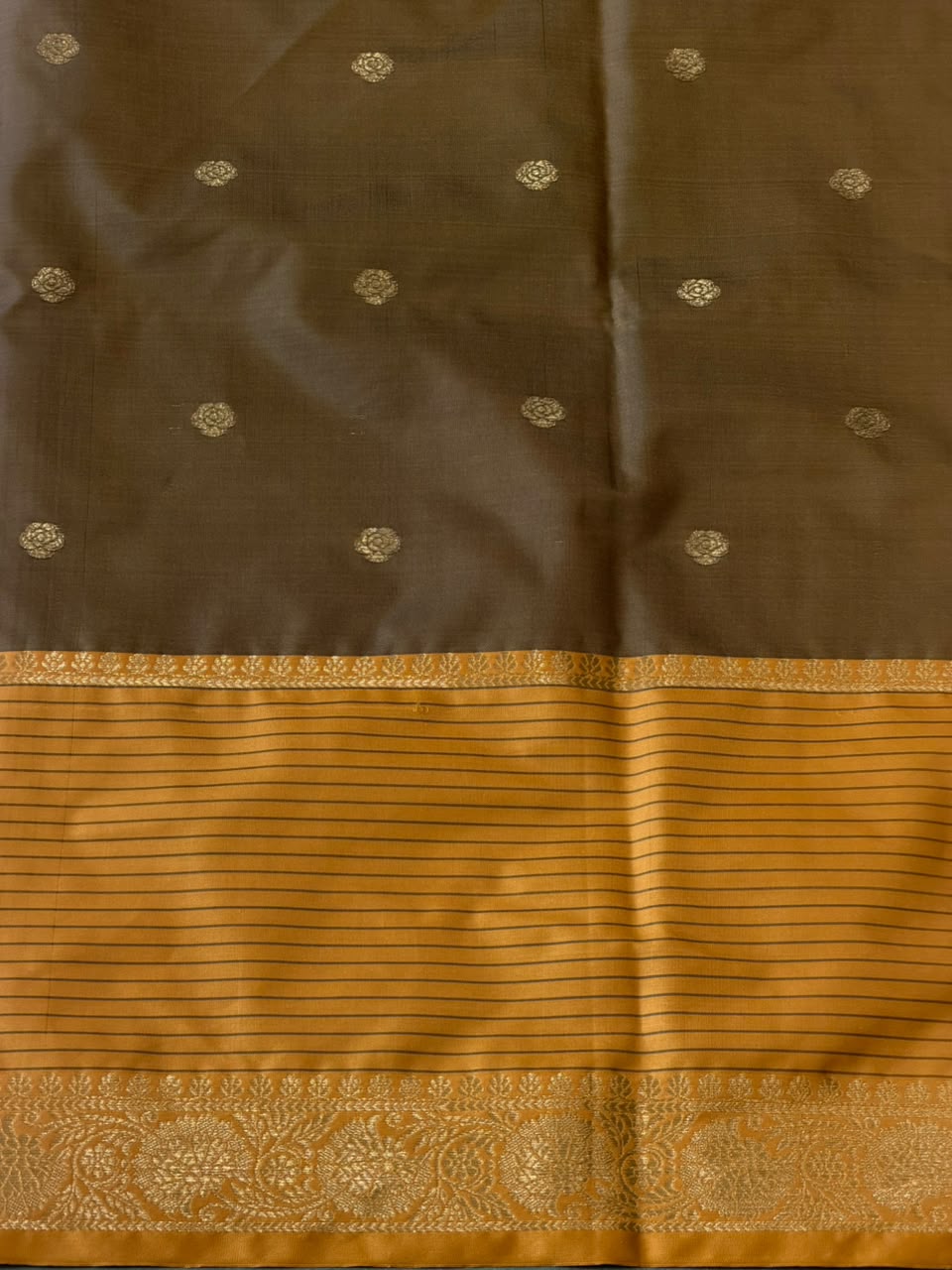 Green and yellow Semi banarasi silksaree -PFAZ14