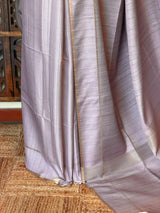 Pastal lavender Tusser Silk saree- PBR63E1