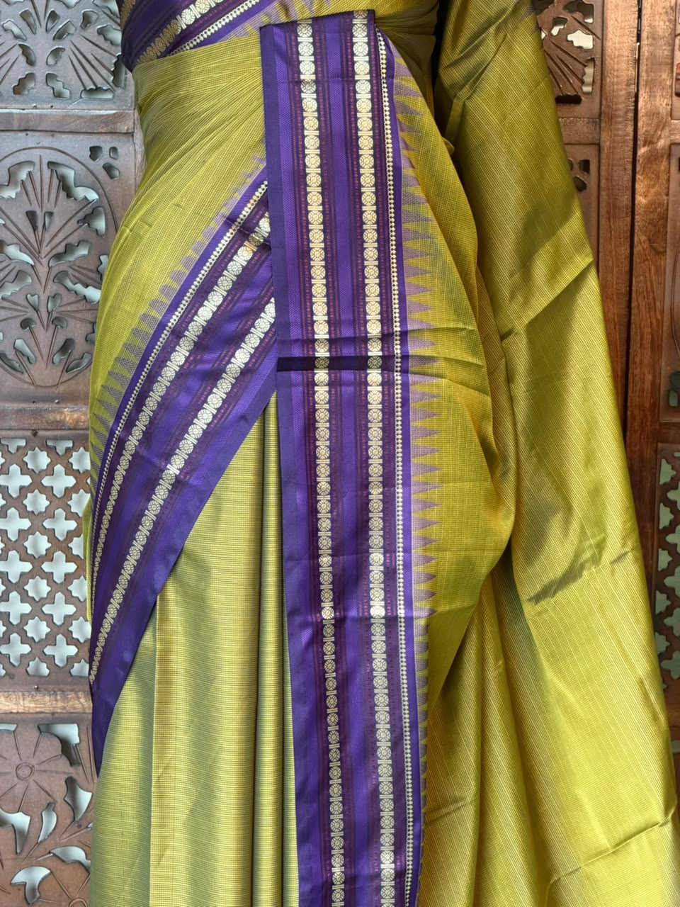 Green and blue Semi banarasi silksaree -PFAZ11