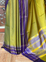 Green and blue Semi banarasi silksaree -PFAZ11