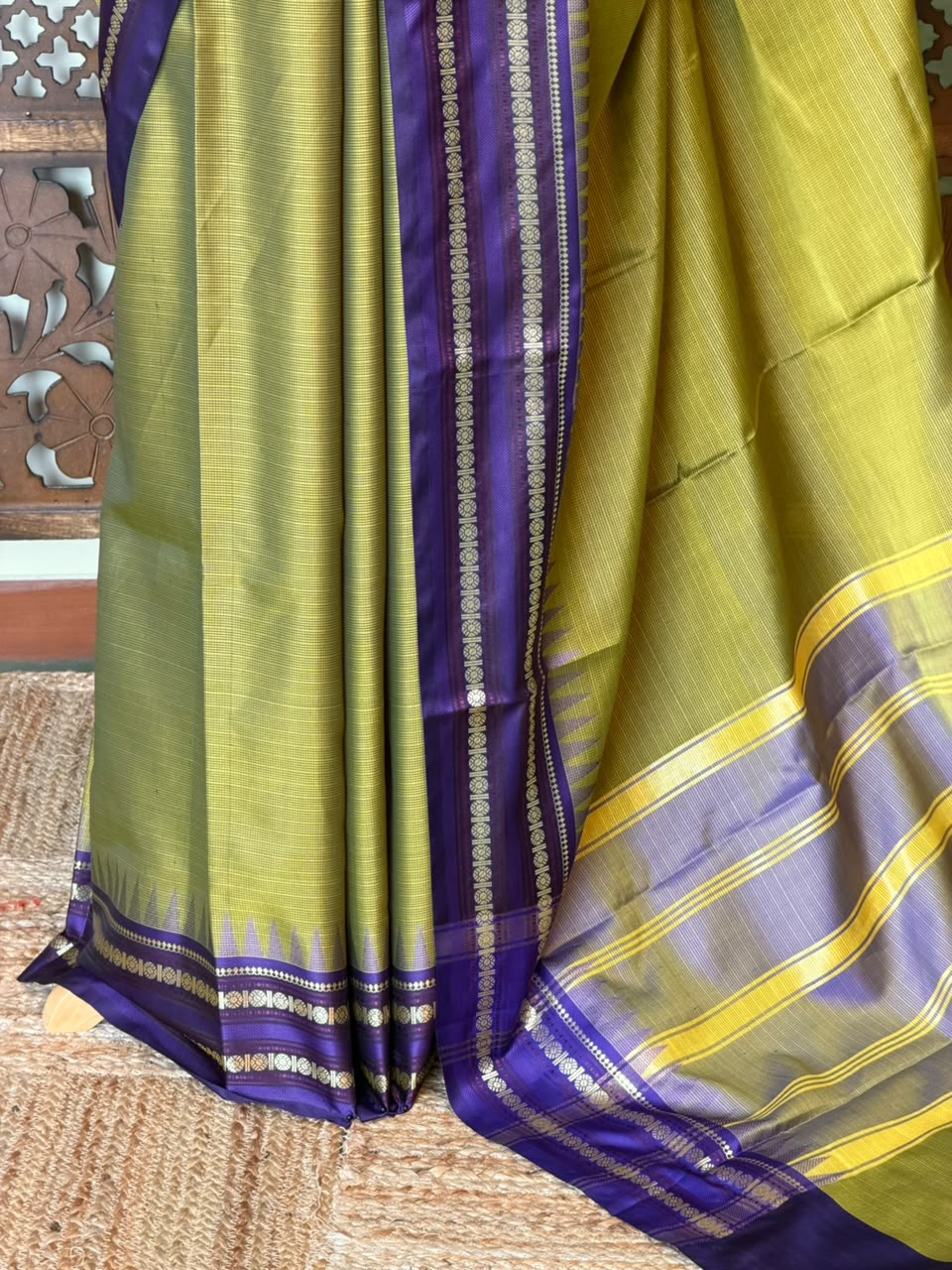 Green and blue Semi banarasi silksaree -PFAZ11