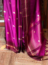 Magenta and maroon Semi banarasi silksaree -PFAZ10