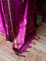 Magenta and maroon Semi banarasi silksaree -PFAZ10