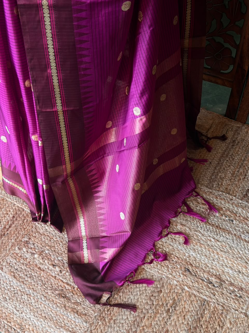 Magenta and maroon Semi banarasi silksaree -PFAZ10